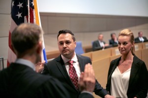 Kevin Muldoon is sworn in as a city councilman